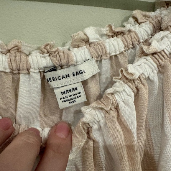 Beachy Striped Off-Shoulder Blouse American Eagle Medium - Picture 5 of 7